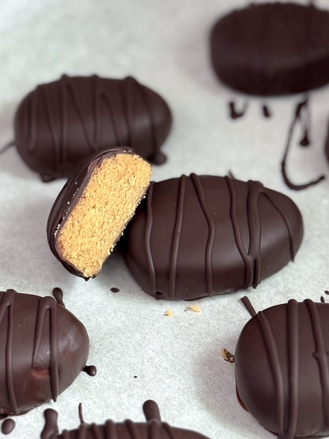 healthy reese's eggs finished and served