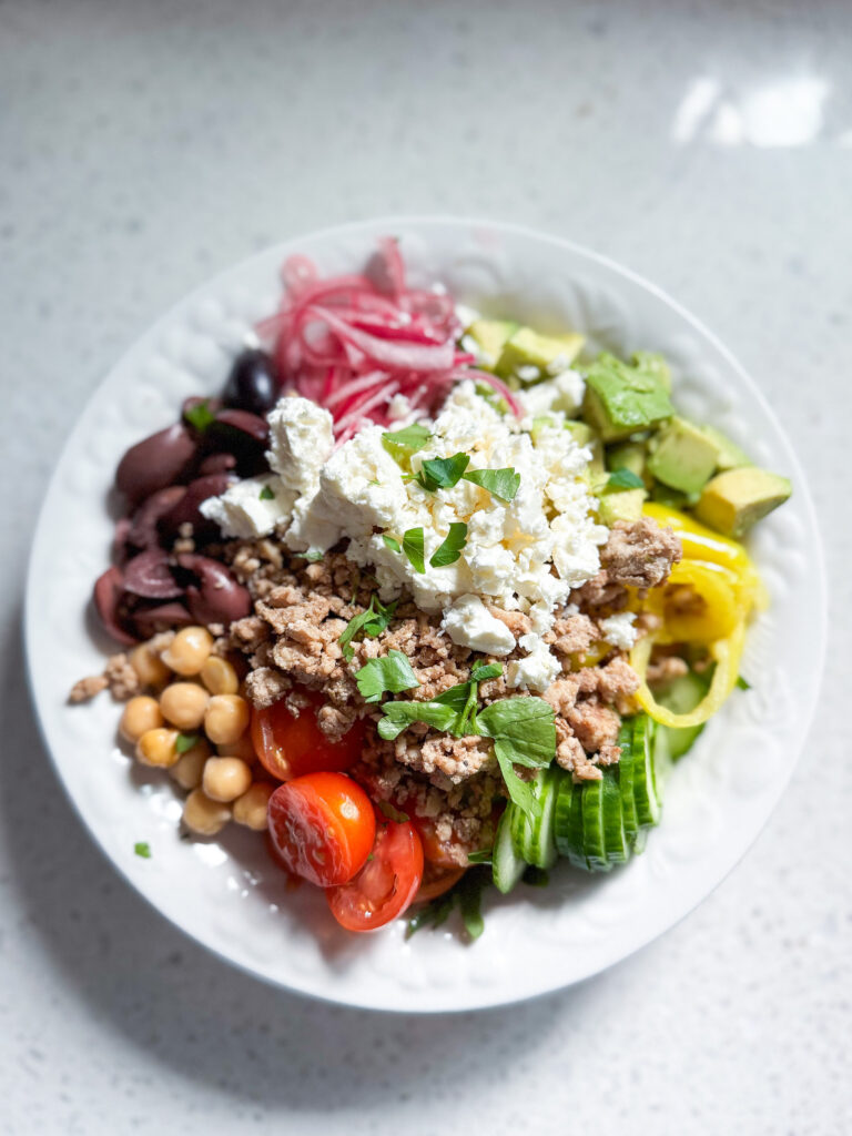 Ground Chicken Greek Bowls
